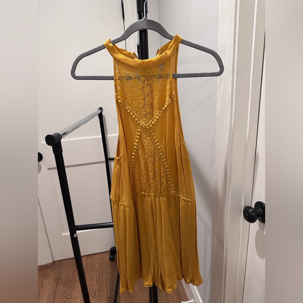 Elegant Yellow Lace Romper